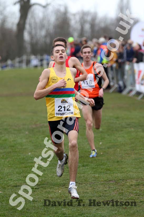 Lewis Hogg in the Under-20 Men, McCain Inter Counties Cross Country, Cofton Park, Birmingham.